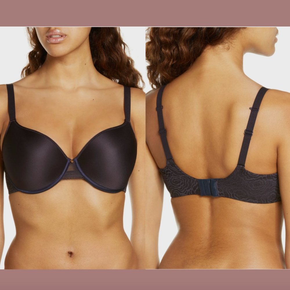 NEW $78 Chantelle‎ [ 38DD ] C Jolie Comfort Convertible T-Shirt Bra Black #5773